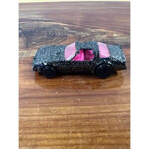 VTG 1977 Hot Wheels Hot Bird Black Glitter Pontiac Trans-Am Pink Interior Mattel